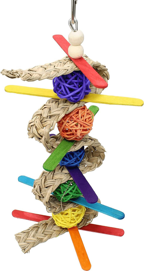 Bonka Bird Toys Chewballishous Parrot Bird Toy, 9.00" High x 4.00" Wide, for Conure Quaker Cockatiel
