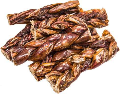 hotspot pets All-Natural Braided Beef Gullet Sticks (5 Pack), Grass-Fed 6'' Jerky Treats for Joint Health