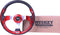 Huskey 12.5 Inch Racing Style Red Golf Cart Steering Wheel for Club Car/EZGO/Yamaha, Classic SS Center Logo