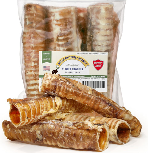 Dog Chews Beef Trachea Dog Treat Chew Made in USA. Grass Fed