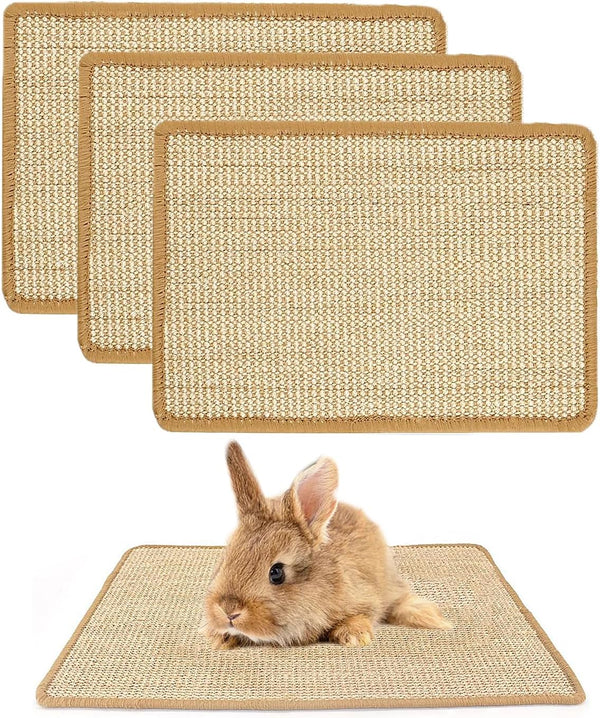 PODOO Bunny Scratch Pads, Sisal Rabbit Scratching Pad, Natural Rabbit Resting Mats