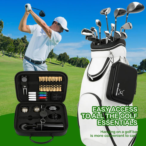 Nvobghdi 30Pcs Counter, Golf Accessories Kit with Towel, Club Brush & Groove Cleaner, Golf Balls, Tees, Score Ball Line