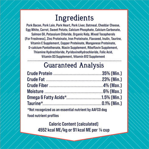 Stewart Freeze Dried Dog Food Topper, PuffTops, Made in USA with Real Bacon, Healthy, Natural, Freeze Dried Dog Treats, Delicious Dog Food Toppers, Bacon and Cheese Recipe, 6 Ounce Resealable Pouch