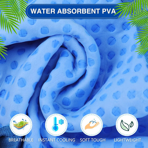 3 Pack Dog Ice Bandana Cooling Triangle Scarfs for Hot Weather Summer (Blue)