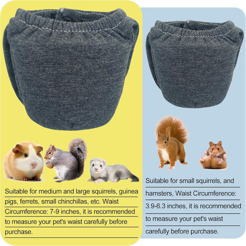 LYML.E1 2PCS Small Pet Diapers,Guinea Pig Diapers,Reusable Squirrel Diapers,Washable,Specially Designed for SUse on Pet