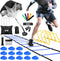 GHB Football Training Equipment Set - 4 Agility Hurdles, 20ft Speed Ladder, 12 Disc Cones, Jump Rope & Resistance Bands