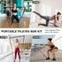 Pilates Bar Kit with Resistance Bands, Adjustable 3-Section Equipment for Home Workouts, Legs, Arms