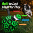 (8 Inch) QDAN Glow in The Dark Dog Toys Soccer Ball with Straps - Light Up Dog Balls for Large Dogs, Interactive Dog
