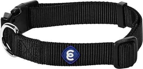 Blueberry Pet Essentials X-Small Dog Collar, Adjustable & Eco-Friendly Durable Nylon Strap, Black for Boy & Girl Pets