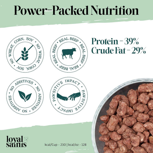 5 Oz Freeze Dried Raw Dog Food - Premium Beef Flavor with High Protein and Grain Free Dog Food for Small or Large