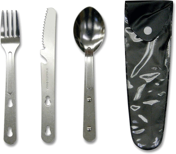 Stansport Blister Pack Knife/Fork/Spoon Set, Silver (340-P) by Stansport