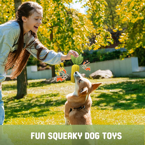 Dog Toys for Aggressive Chewers, Indestructible Interactive Squeaky Chew Toys for Large Medium Small Breeds