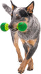 goDog Holiday Collection goBone Double-Sided Tennis Ball Dog Toy, Large Green/Red