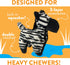 Spunky Pup Tough Plush Dog Chew Toys - Durable Triple-Layered Squeaker Toy for Medium to Large Dogs, Zebra