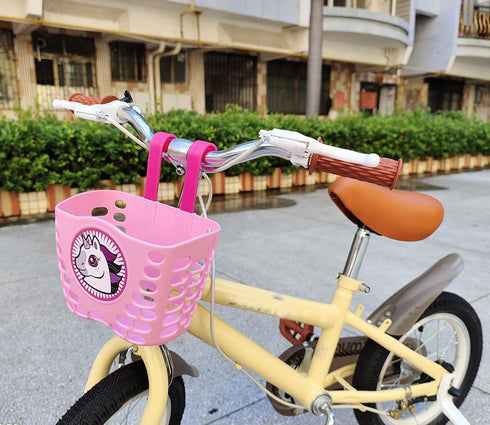 Girls Bike Decorations Kit - Bicycle Accessories with Spoke Beads, Streamers, Horn Bell, and Handlebar Basket