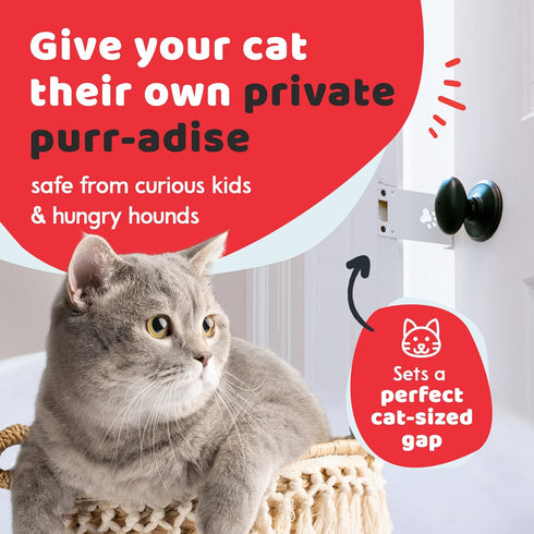 Steel Cat Door Strap and Latch, Sturdy Door Holder for Dogs and Kids, White Powder Coated Cat Door Latch