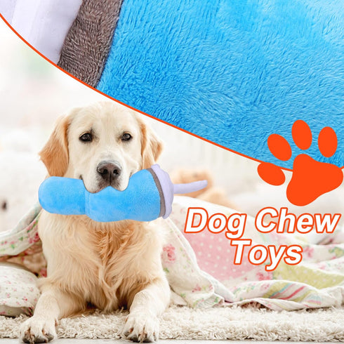 BABORUI Cute Squeaky Dog Toys Cup, Safety Design Dog Birthday Toy for Small/Medium/Large Aggressive Chewers (Blue)