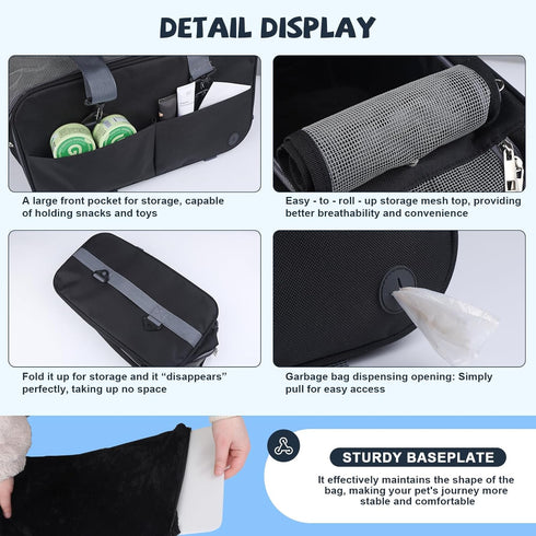 13 lbs Center Console Dog Car Seat for Small Dogs,Dog Booster Car Seat with Safety Belt and Pockets,Portable Pet