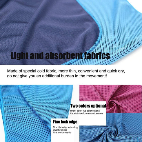 TANCANO 2 Pack Swimming 40"x12" Cooling Towel Microfiber Sports Sweat Towel for Golf Workout Gym Yoga Travel Camping