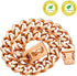 Rose Gold Chain Dog Collar, 19mm 18K Gold Cuban Link with Secure Snap Buckle for Large Pitbull (26")