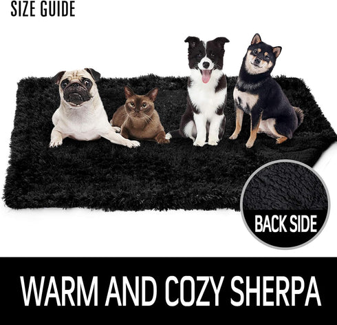 LOCHAS Luxury Fluffy Dog Blanket, Extra Soft Sherpa Fleece Pet Blankets for Dogs Cats, 30''x40'' Black