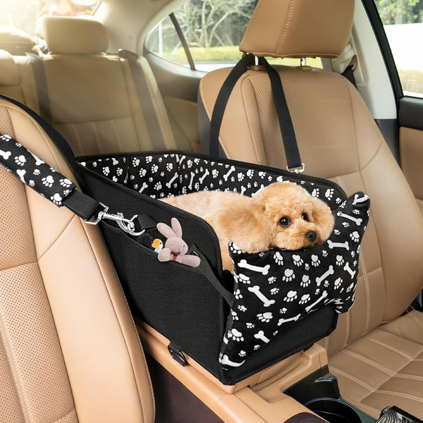 Kfonla Center Console Dog Car Seat, Portable Pet Cat Puppy Booster Armrest Carseat,