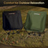 Camptime Backpacking 330Lbs, Portable Camping Chair, Lightweight Compact Chair with Side Pocket, Wide Seat Folding