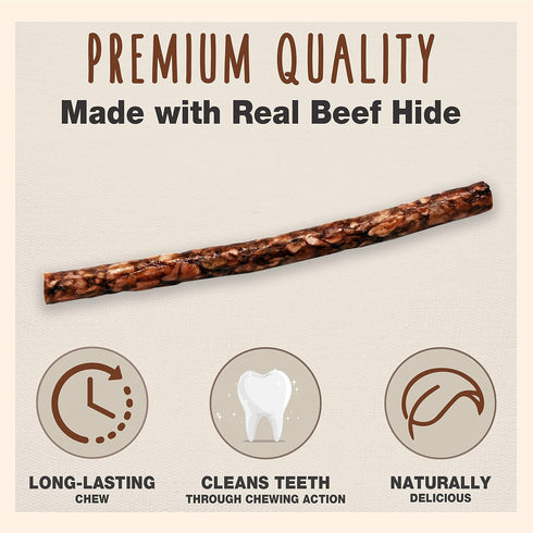 Cadet Premium Grade Munchy Beef Hide Sticks, Beef Flavor, 5 Inch, 100 Pack