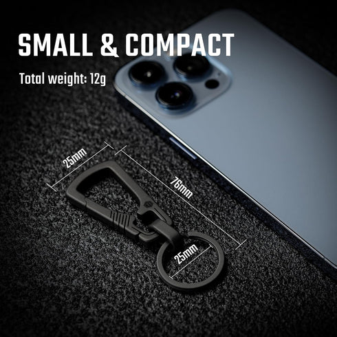 KeyUnity KM04 Titanium Carabiner Keychain Clip, Quick Release EDC Key Holder Organizer