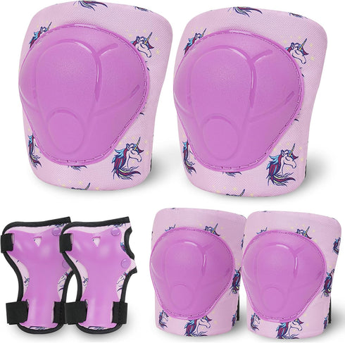 Kids Helmet with Knee Pads, Elbow Pads, and Wrist Guards, Protective Gear for Boys Girls Age 3-8 for Roller Skates &