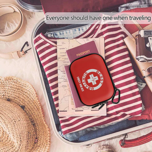 Portable First Aid Kit - Compact Medical Kits with Compartments, EVA Case for Camping, Hiking, Home