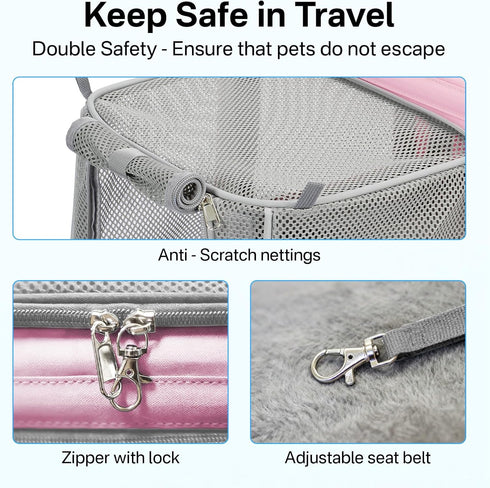 15 lbs, Cozy Expandable Cat Carrier, Airline Approved Soft Sided Pet Carrier for Cats & Small Dogs Up to with Locking