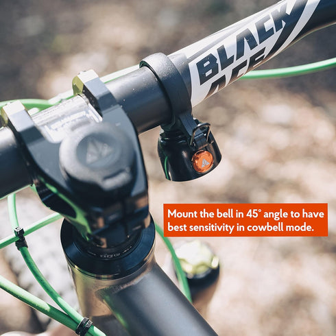 Granite Cricket Mountain Bike Bell, Single-Strike and Constant Cowbell Modes for 22.2mm to 35mm Handlebars