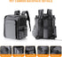 Pet Travel Carrier Backpack, Soft-Sided Breathable Mesh for Cats, Dogs, Puppies up to 20 Lbs, Grey + Black