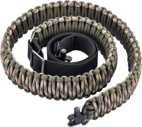 VVAAGG Two-Point Paracord Sling with Swivels, Non-Slip Quick Adjustable Length Strap for Hunting