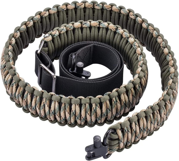 VVAAGG Two-Point Paracord Sling with Swivels, Non-Slip Quick Adjustable Length Strap for Hunting