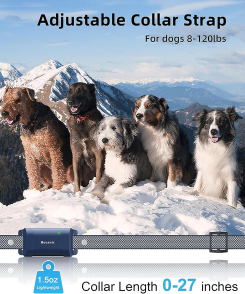 Bousnic Dog Shock Collar with Remote - New Edition 4000FT for Large Medium Small Dogs (8-120lbs) Rechargeable E Collar
