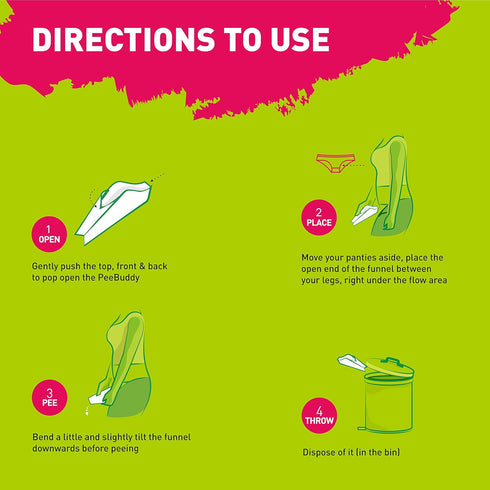 PeeBuddy 40 Funnels Portable Female Urination Device | Disposable Urinal Funnel for Travel, Camping, Hiking, Outdoor