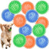 12 Pack Squeaky Dog Toys, Spiky Dog Balls for Dental Health, Squeaker Ball Toys for Aggressive Chewers (S 12PACK)