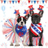 4th of July Dog Costume Accessories - 6 Pieces Includes Bandanas, Tulle Tutu, Patriotic Headbands for Dogs