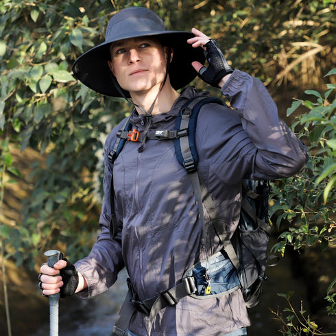 Wide Brim Sun Hat for Men & Women, UV Protection, Ventilated Summer Hats for Fishing & Hiking