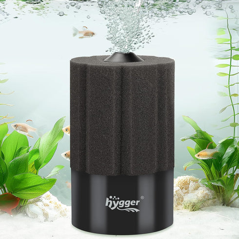 hygger Aquarium Sponge Filter for 55-125 Gallon Fish Tank, Air-Powered Filter with Reusable Biochemical Ball & Spare