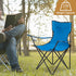 BIVVI 230 Lbs,Blue Folding Camping Chair with Arm Rest Cup Holder and Carrying Storage Bag,Small Beach Chairs