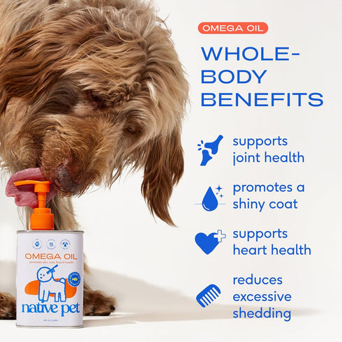 3 3 6 9 16oz Native Pet Omega Fish Oil for Dogs & Cats Wild Alaskan Salmon Oil for Dogs Skin and Coat, Supports Joints