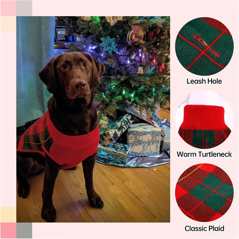 QBLEEV Dog Christmas Sweater for Small Dogs, Warm Knitwear Pullover Holiday Sweaters for Girls Boys XS