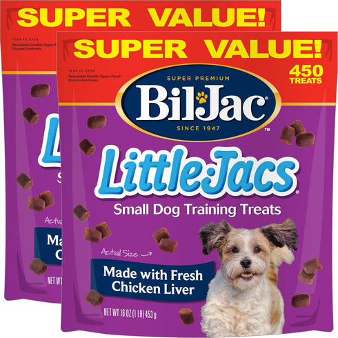 Bil-Jac Little Jacs Small Dog Training Treats, Chicken Flavor, Made with Chicken