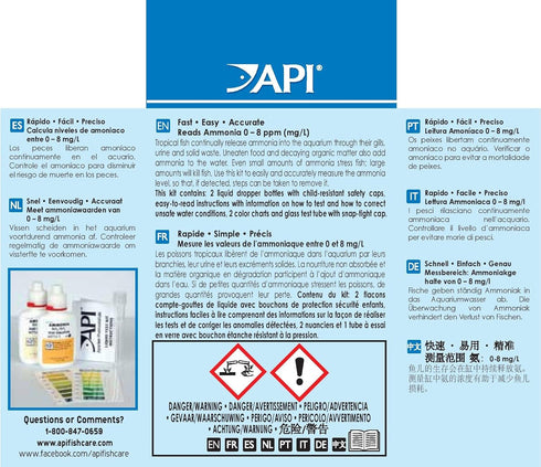 API AMMONIA 130-Test Freshwater and Saltwater Aquarium Water Test Kit