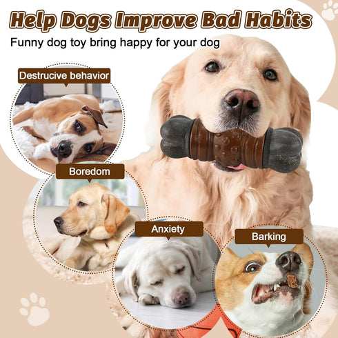 Large Dog Toys for Aggressive Chewers - Tough Indestructible Dog Toy - Long Lasting Dog Bones for Medium/Large Dogs