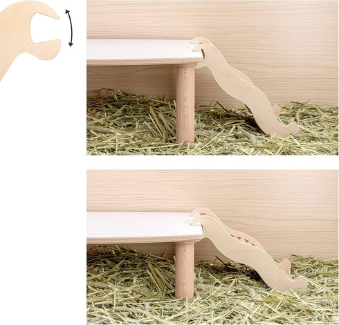 Niteangel Hamster Climbing Toy - Wooden Ladder Bridge for Hamsters, Gerbils, Mice, and Small Animals (Small - 6.3'' L)