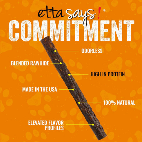 etta says! Premium Crunchy Dog Chews 7” Variety Pack Grain-Free Treats for Teeth, Easy to Digest, Made in USA